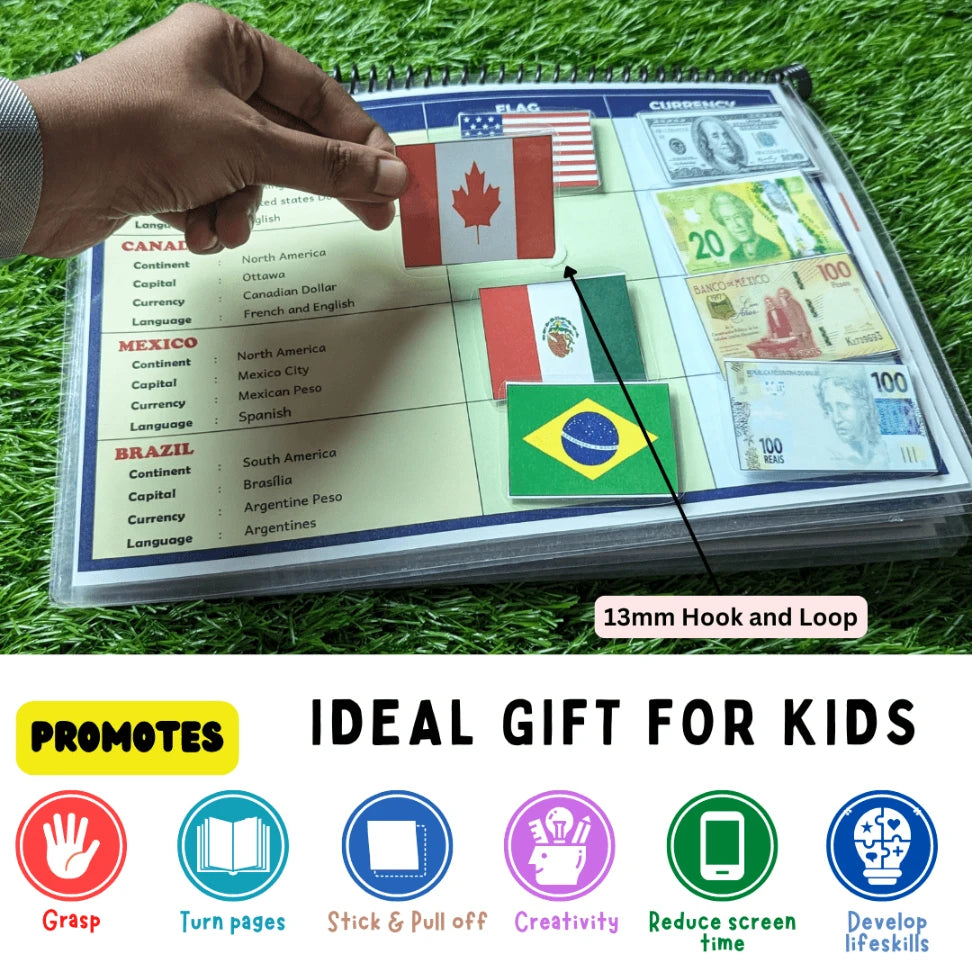 learn 40 countries’ flags and currencies for kids