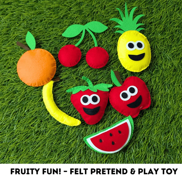 Fruity Fun Felt Fruit Playset for Toddlers | Montessori Pretend Play & Sensory Learning Toy
