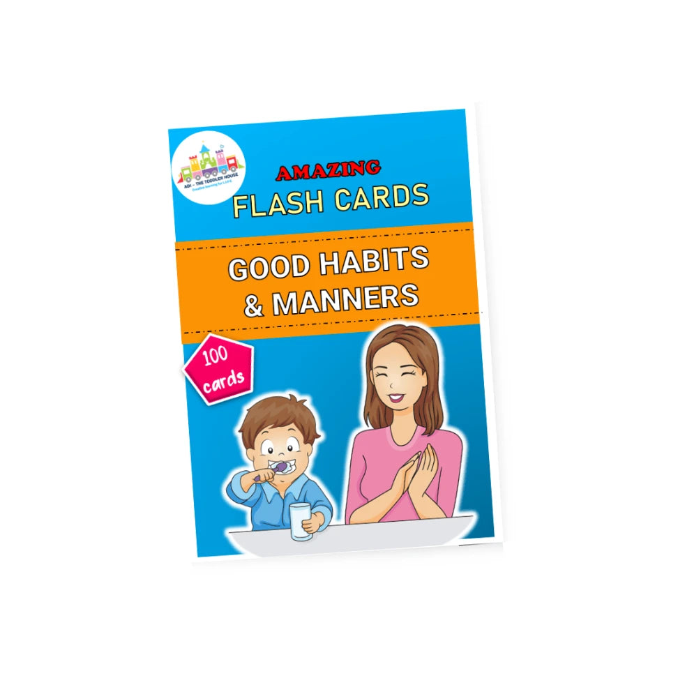 Good habits and manners flashcards for toddlers