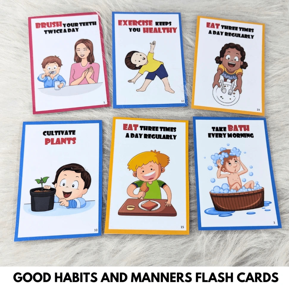 Teaching good habits to children with flashcards