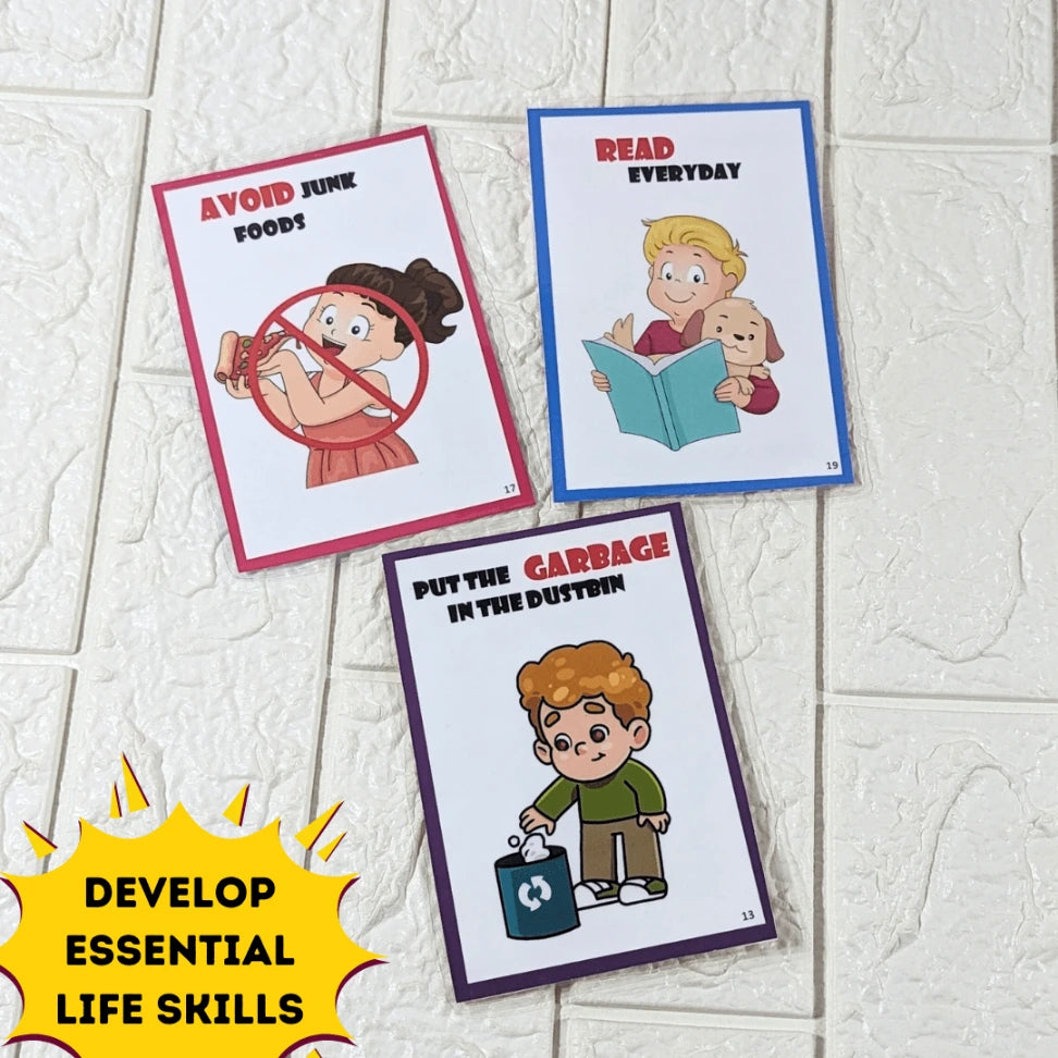 Early childhood education flashcards for good habits