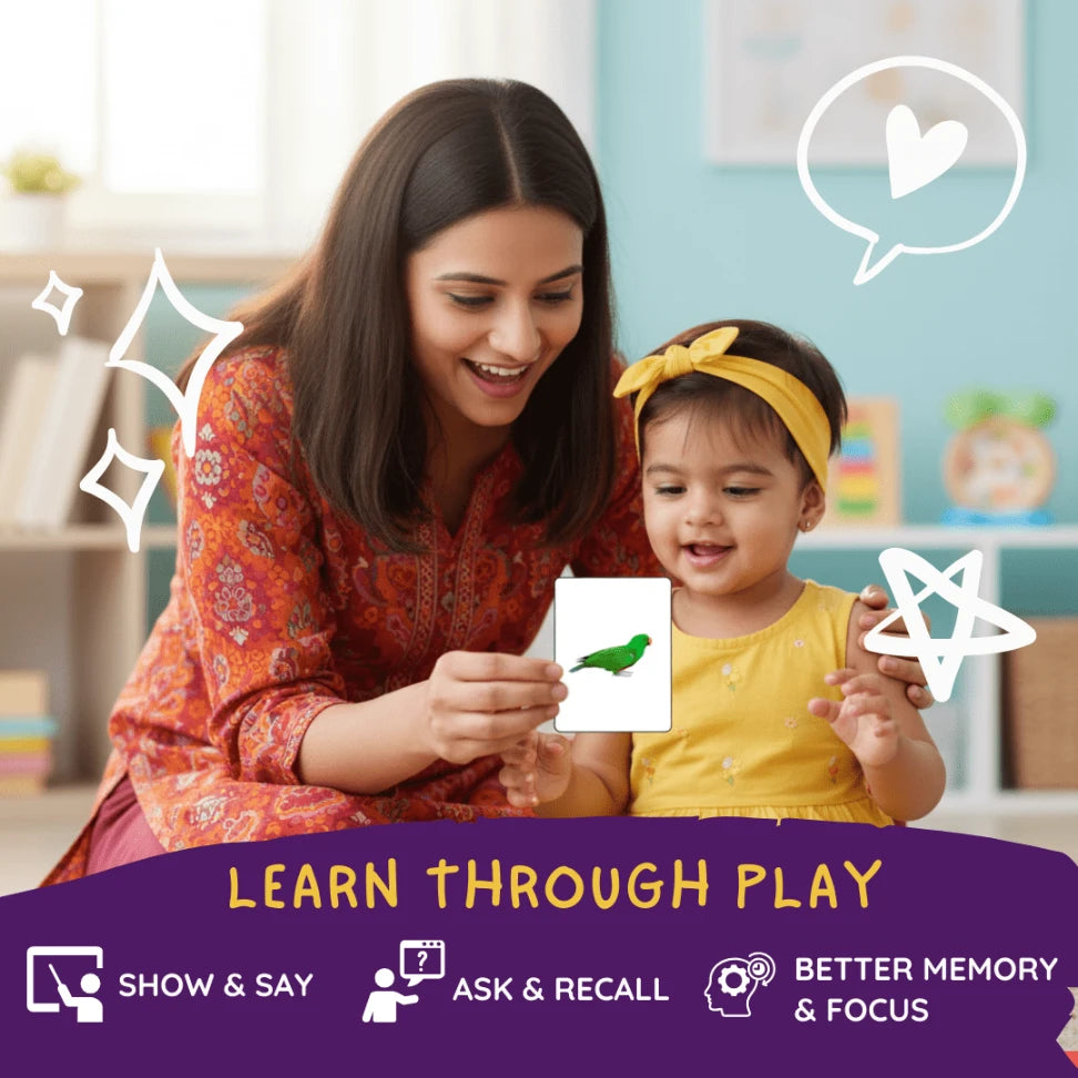 Birds and Insects Flash Card - Hindi