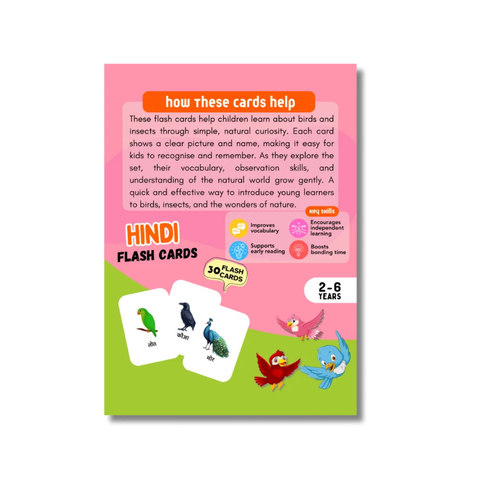 Birds and Insects Flash Card - Hindi