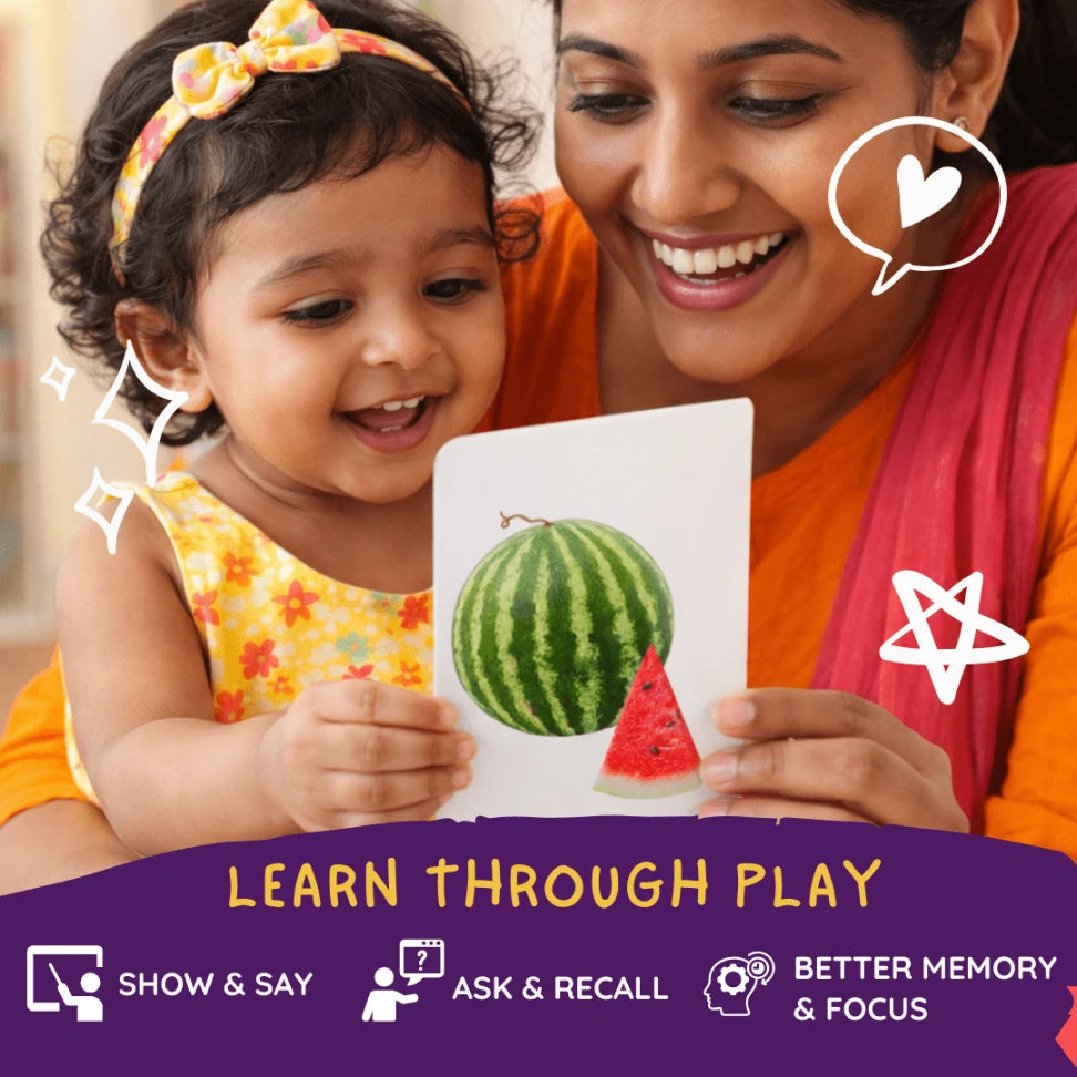 Hindi Fruits and Vegetables Flash Cards