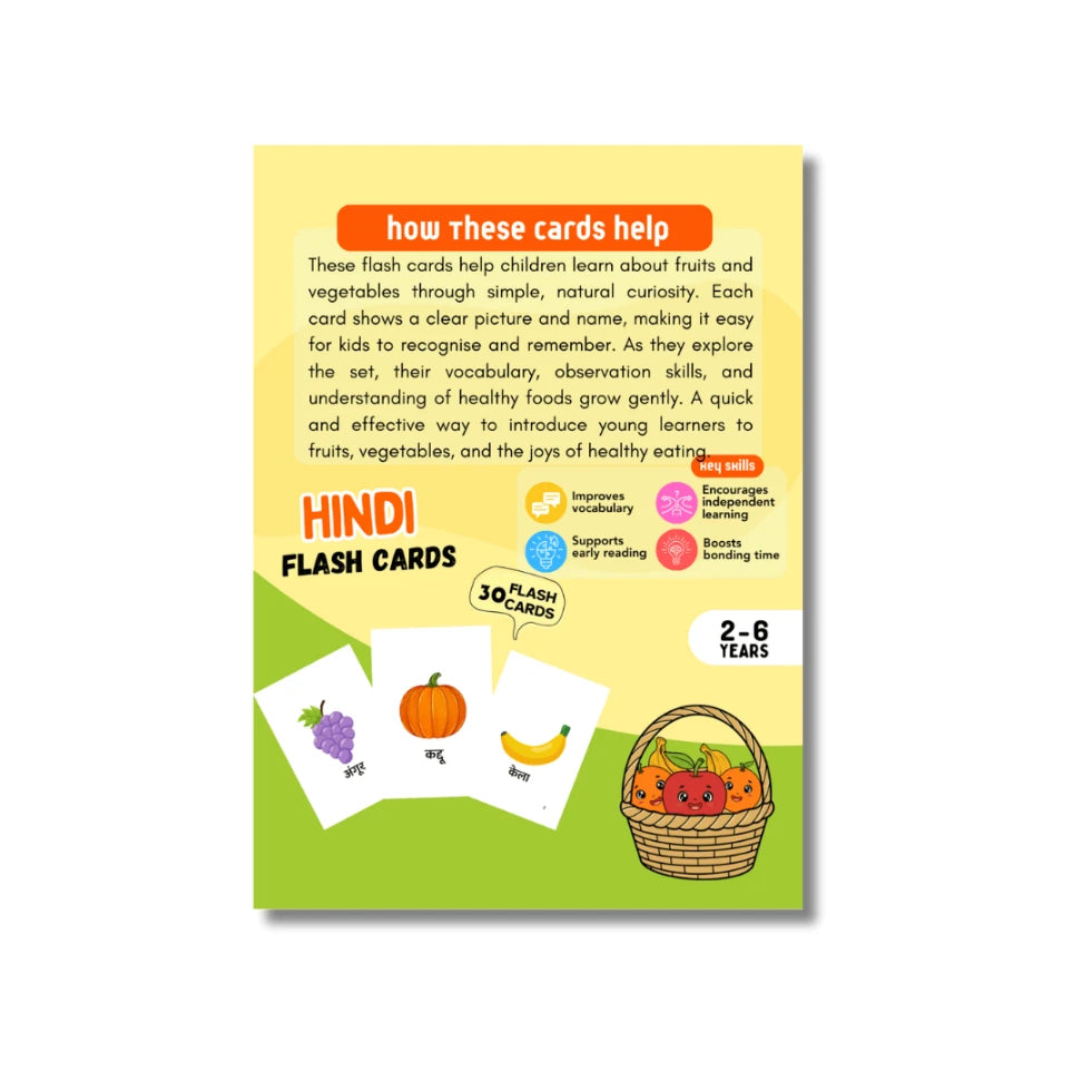 Fruits and Vegetable Flash Card -Hindi