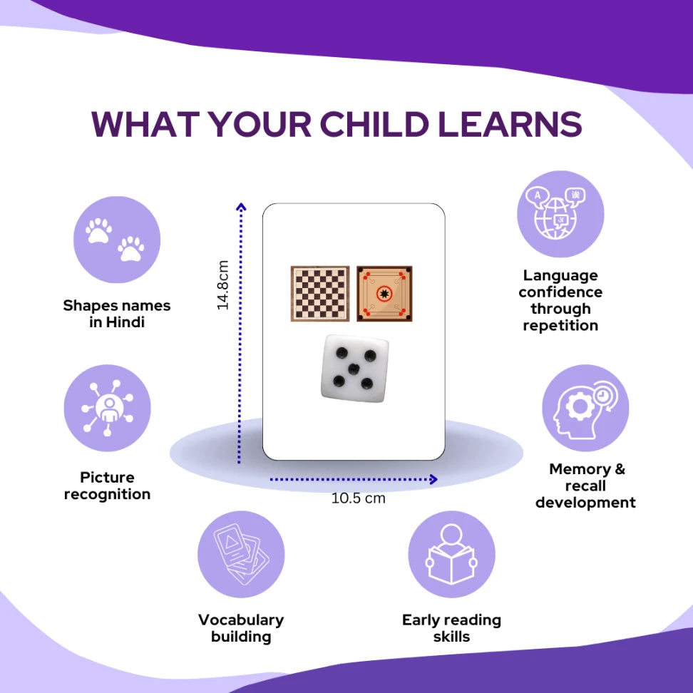 Shapes and Colors Flash Card - Hindi