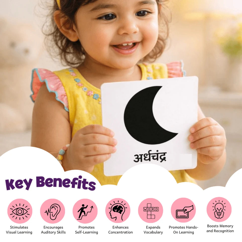 Shapes and Colors Flash Card - Hindi