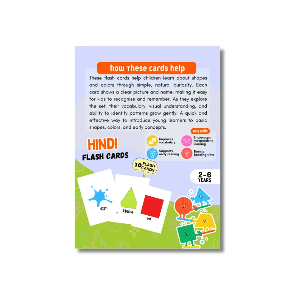 Shapes and Colors Flash Card - Hindi