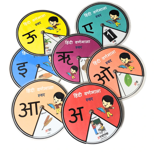 Hindi vowels wheel