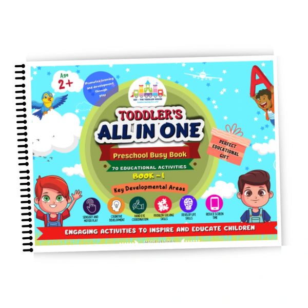 All-in-One Preschool Busy Book for Toddlers | 70 Learning Activities | Montessori Learning Book for Kids 1.5–4.5 Years