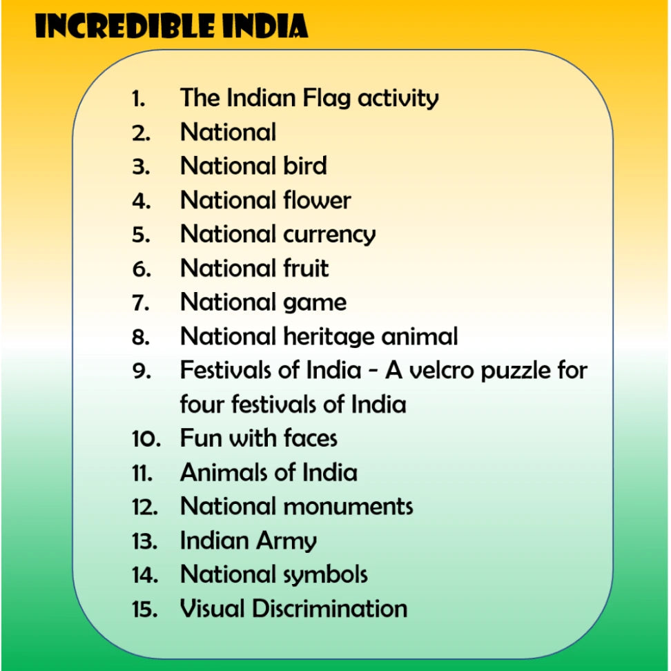 Incredible India Preschool busy book