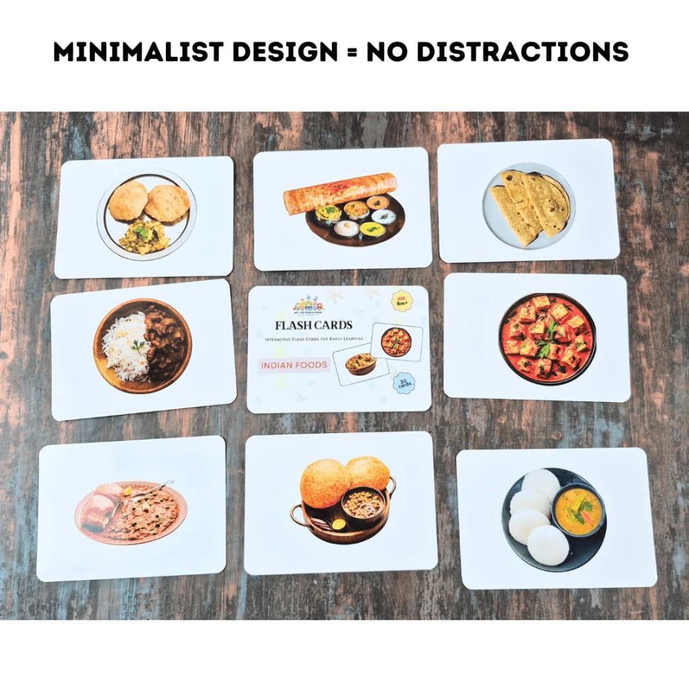 Indian food vocabulary flash cards