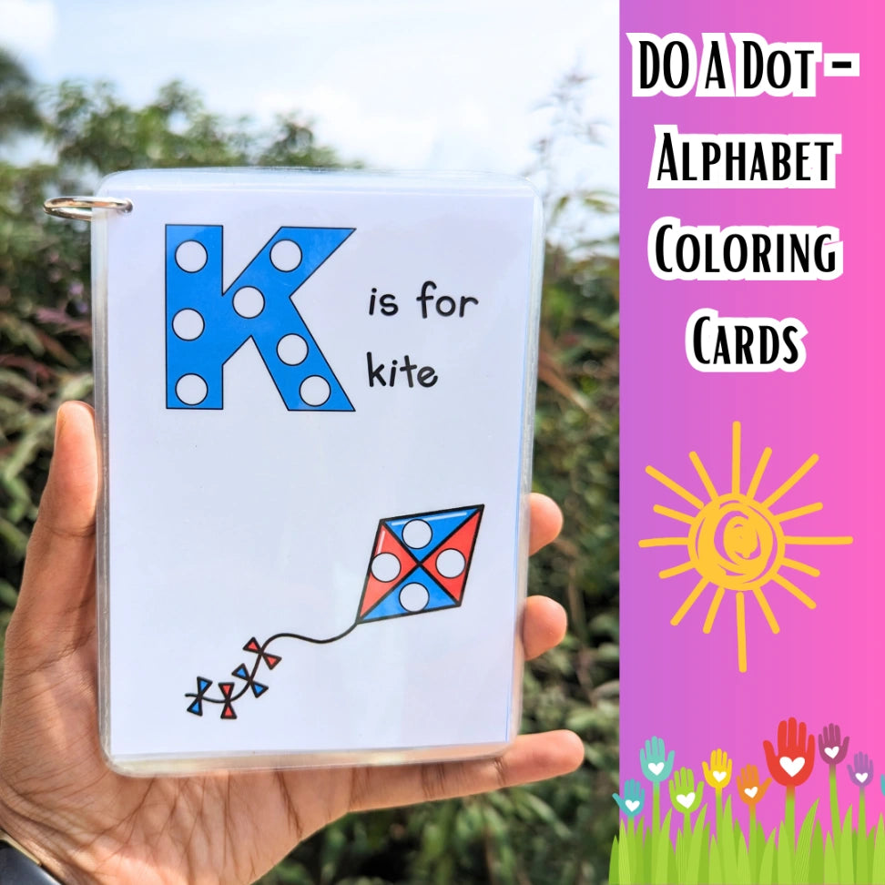 Interactive alphabet activity with color dot matching