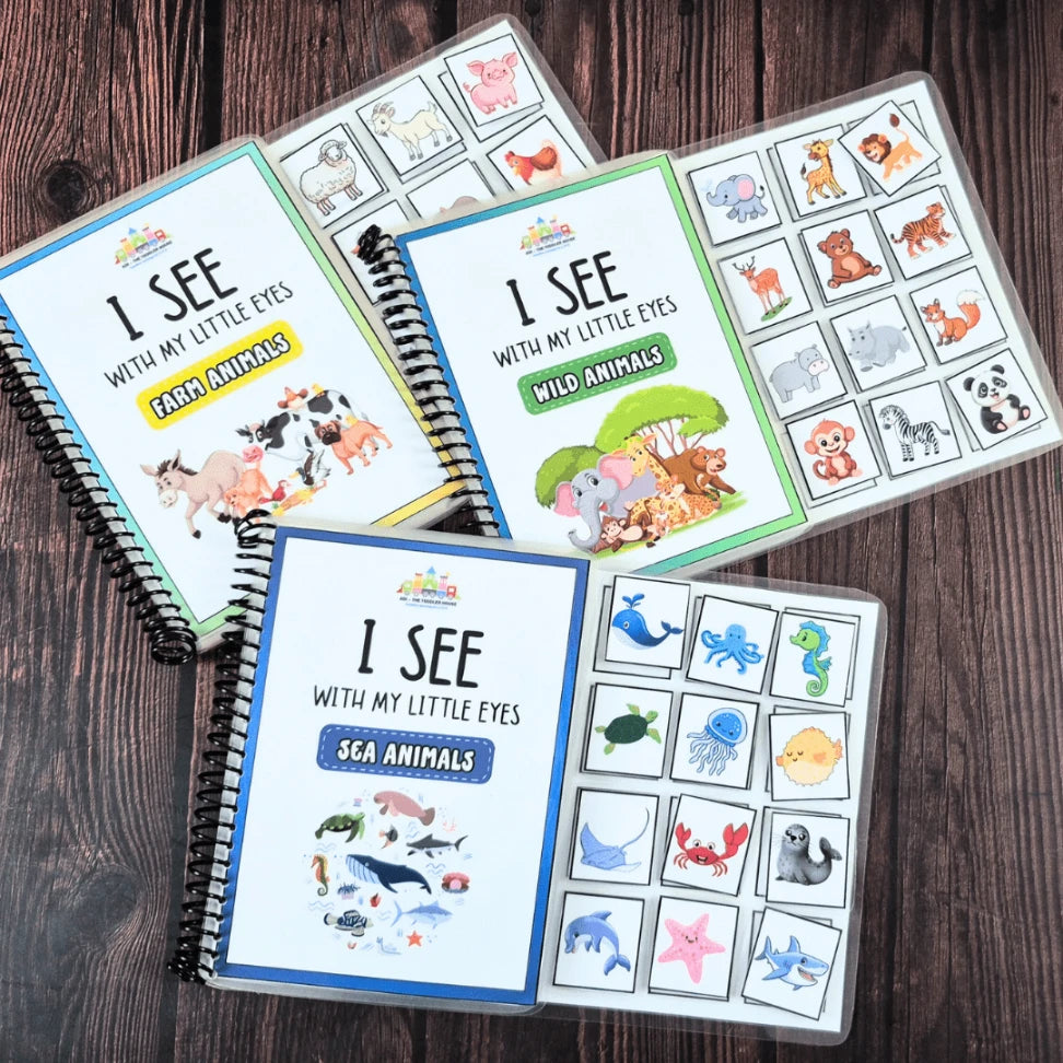 Montessori animal matching activity book