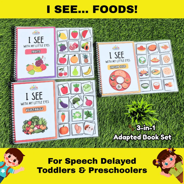 I See Yummy Things Adapted Book Set – Speech & Food Vocabulary Learning for Kids