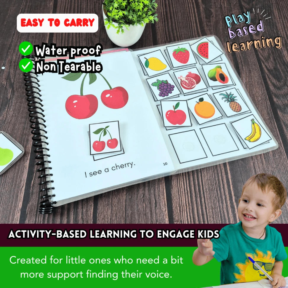 nteractive food matching activity using velcro word cards for speech practice