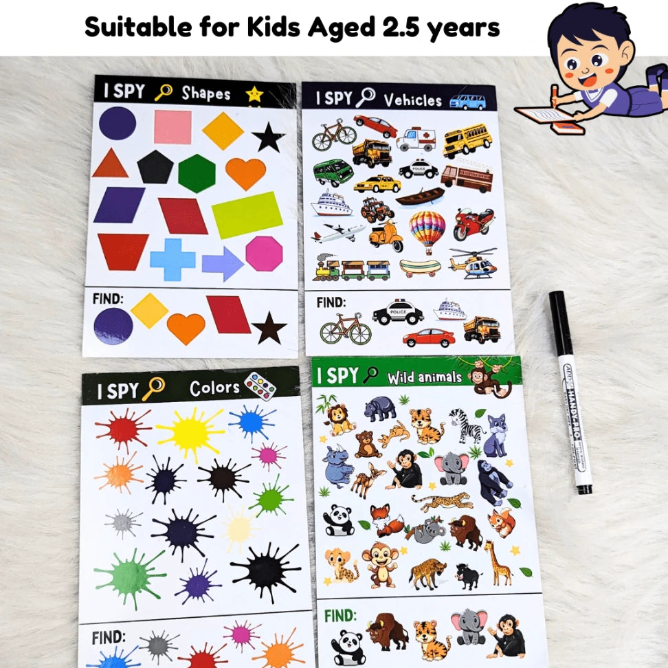 Interactive and reusable I Spy mats for early learning and fun