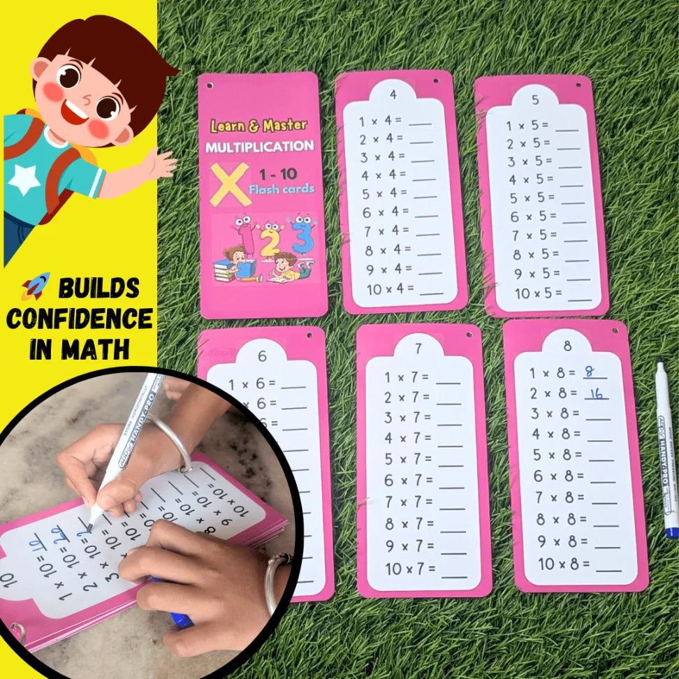 Math practice cards for kids