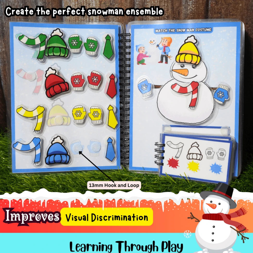 Holiday Busy Book for Kids with Matching and Sorting Games