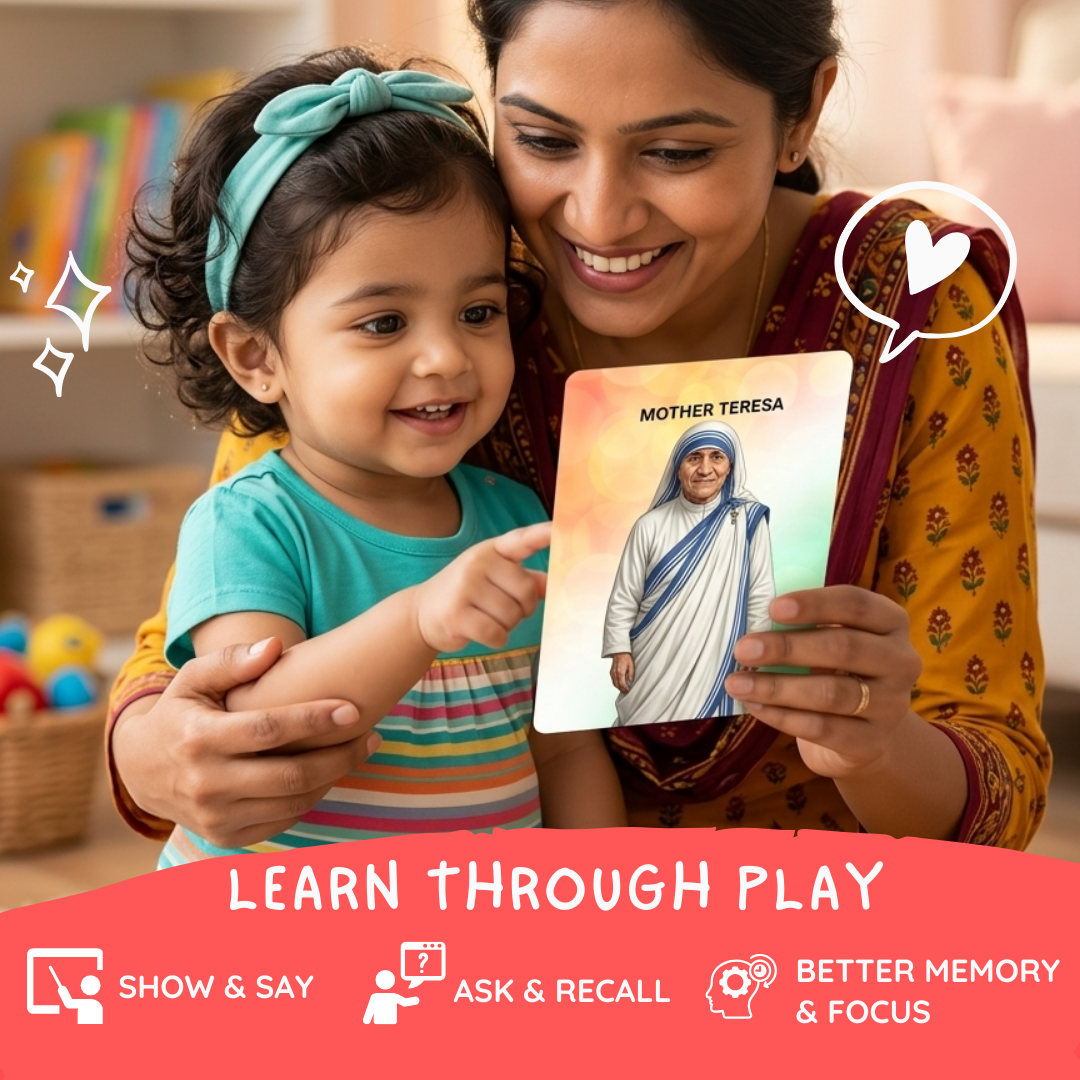 Montessori India history learning flash cards
