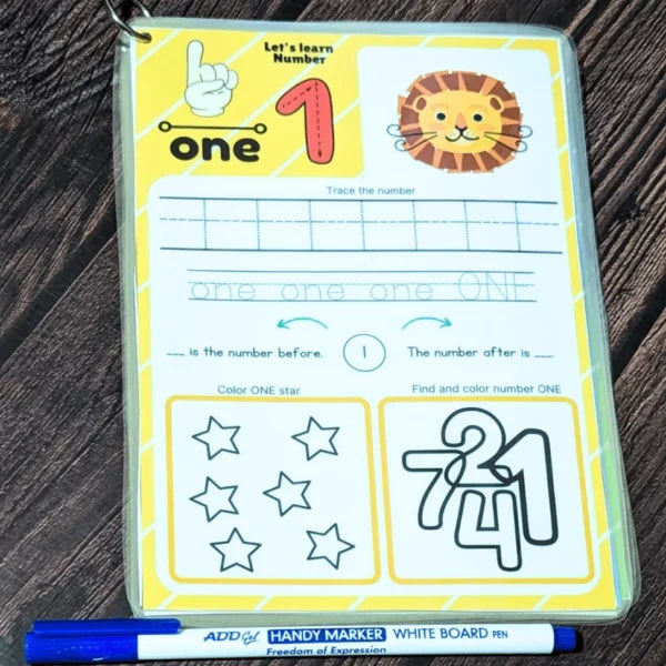 Number tracing book – Reusable, Pre writing