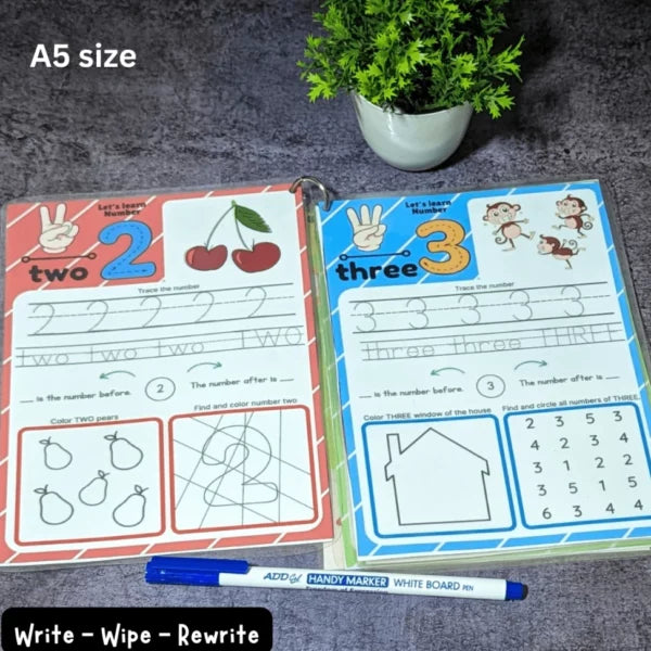 Number tracing book – Reusable, Pre writing