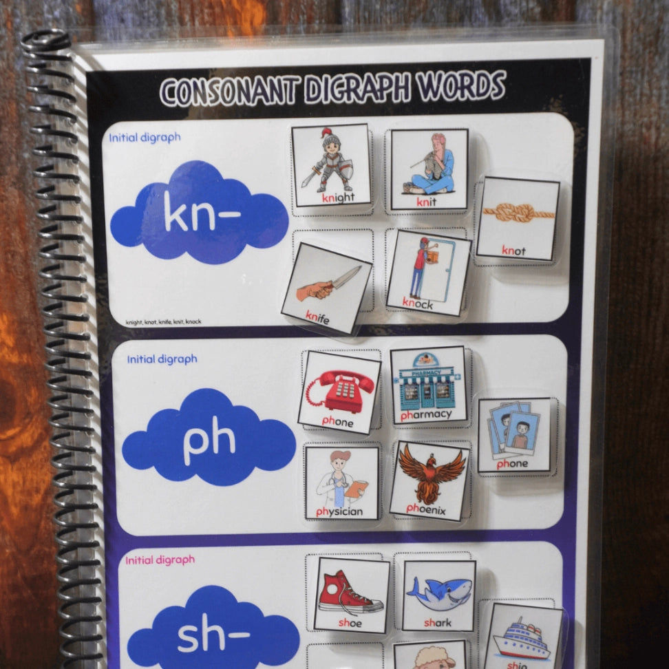 Consonant and vowel digraphs phonics book