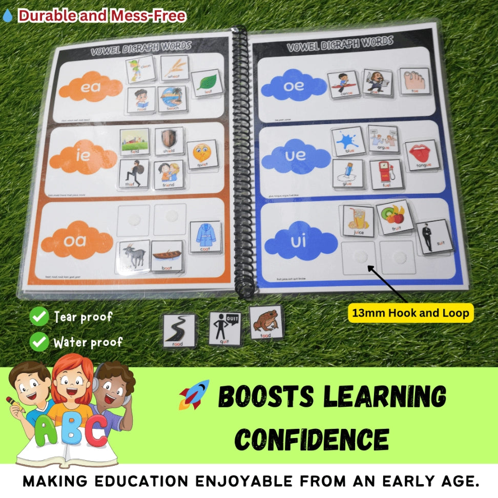 Early literacy skills with digraph learning book