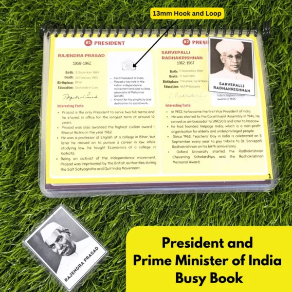 President and Prime minster of India – Preschool busy book