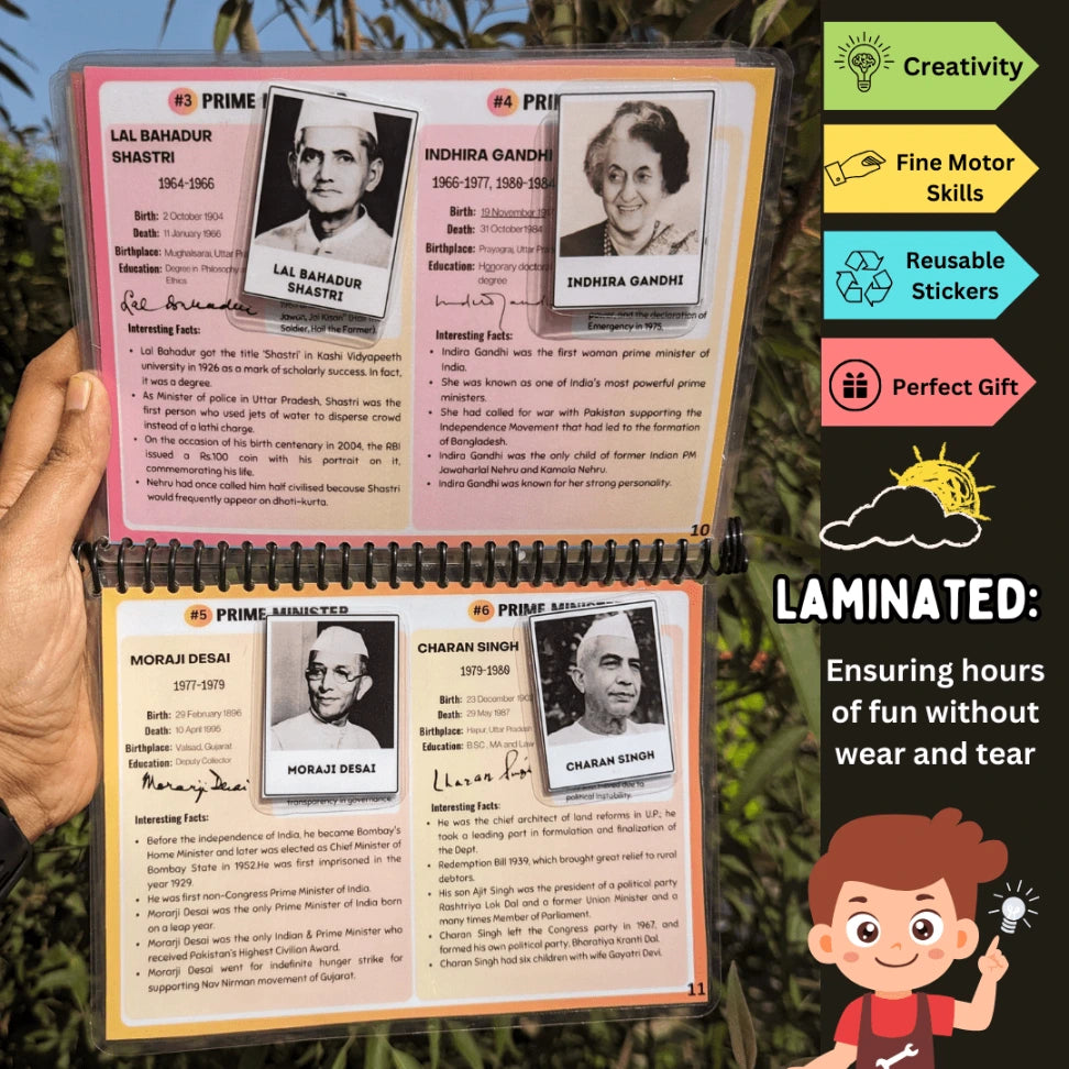 President and Prime minster of India – Preschool busy book