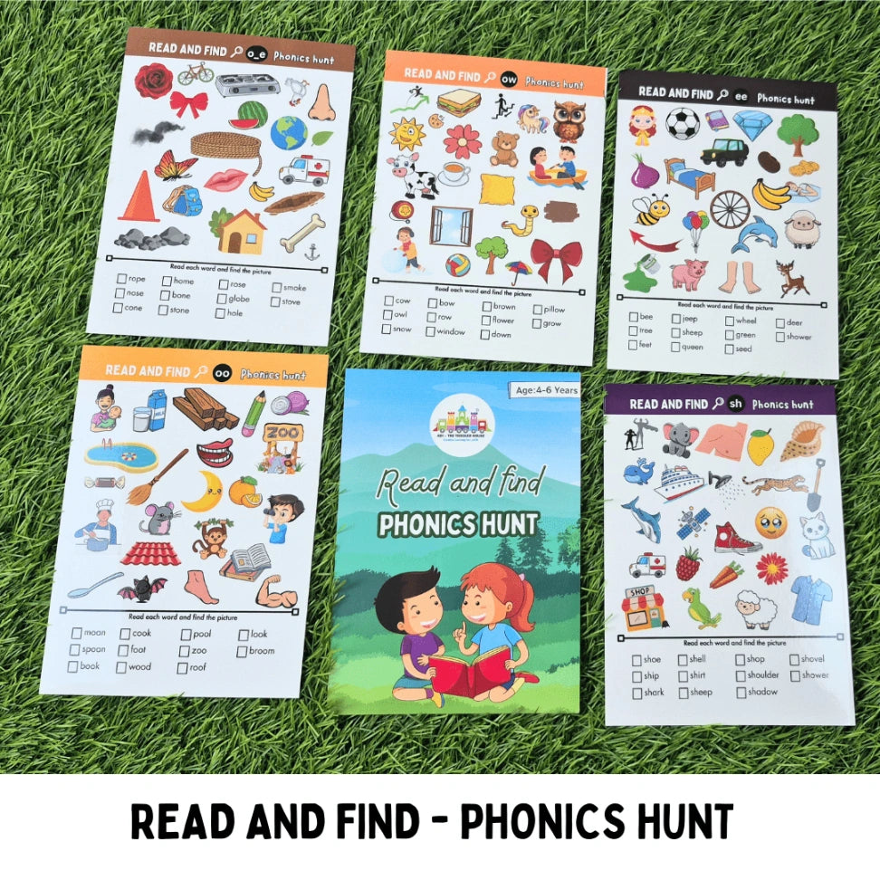read and find phonics activity cards