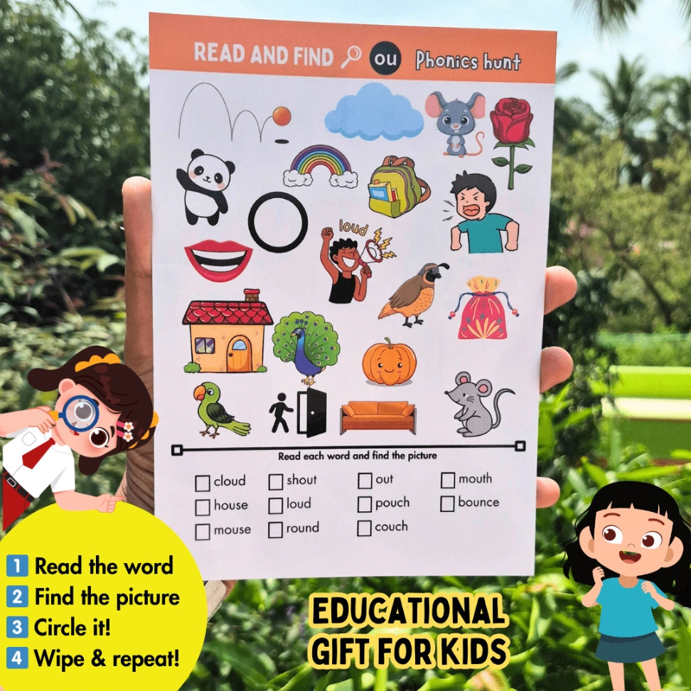 reusable phonics activity cards