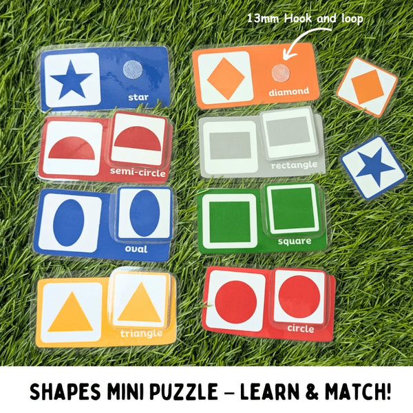 Shapes Mini Puzzle for Kids | 20 Shape Recognition Montessori Learning Activity Toy for Toddlers