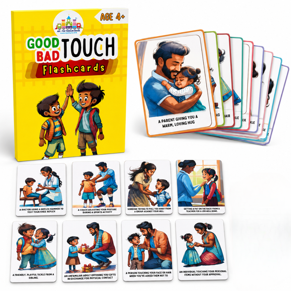 Good Touch Bad Touch Flash Cards for Kids | Personal Safety Learning Cards (50 Laminated Flash Cards | Age 3+)