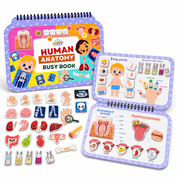 Human Anatomy Busy Book for Kids | Interactive Montessori Science Activity Book (Age 4–7)