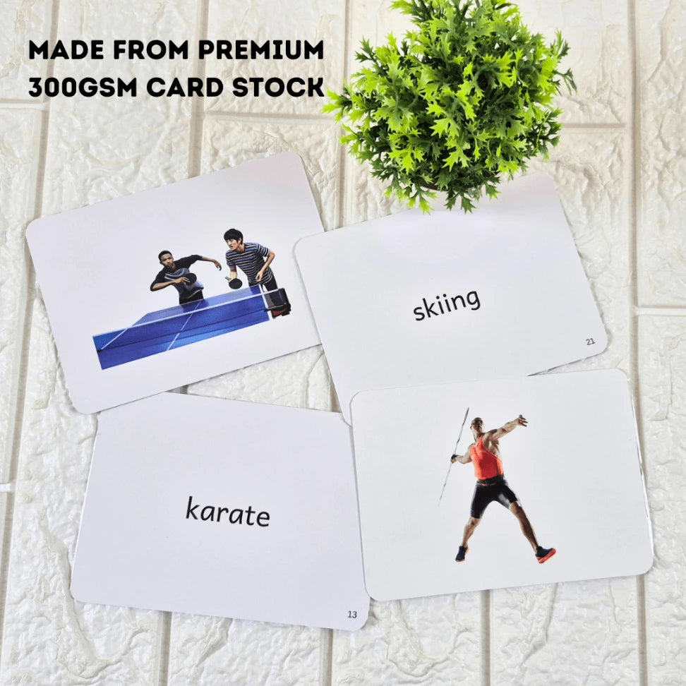 durable sports flash cards for early learning