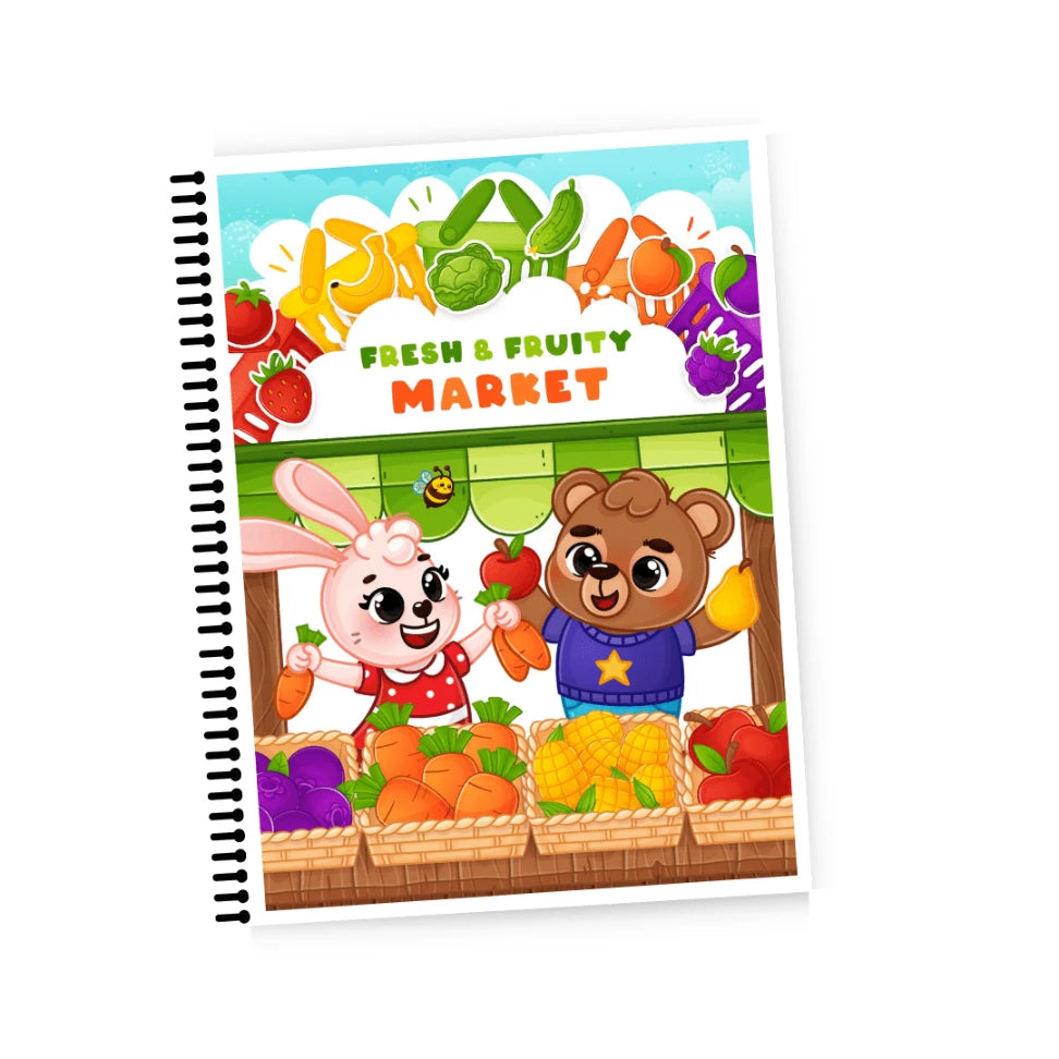 Fruit and vegetable busy book for preschoolers