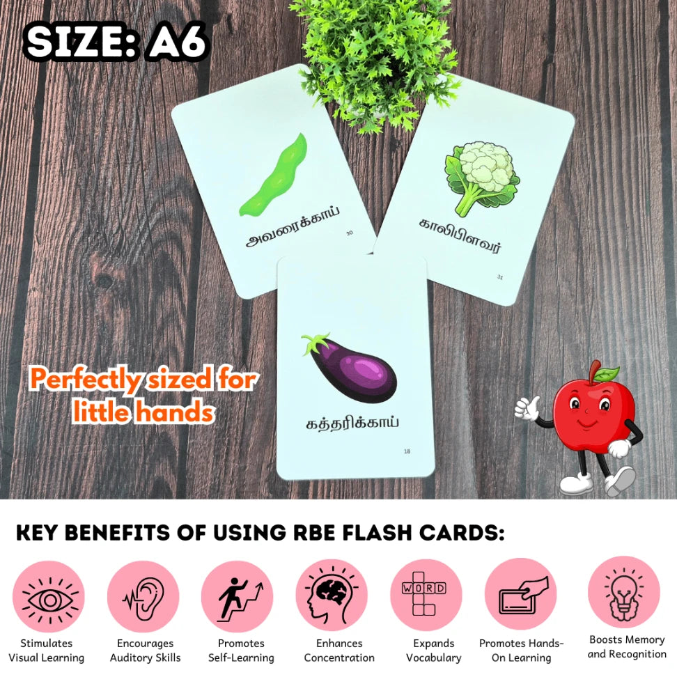 Tamil Fruits & Vegetables Flash Cards