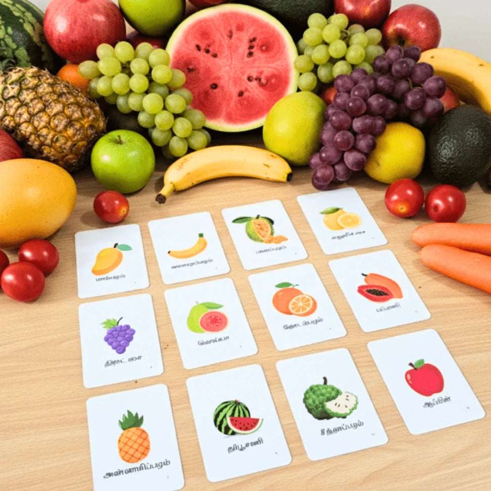 Tamil Fruits & Vegetables Flash Cards