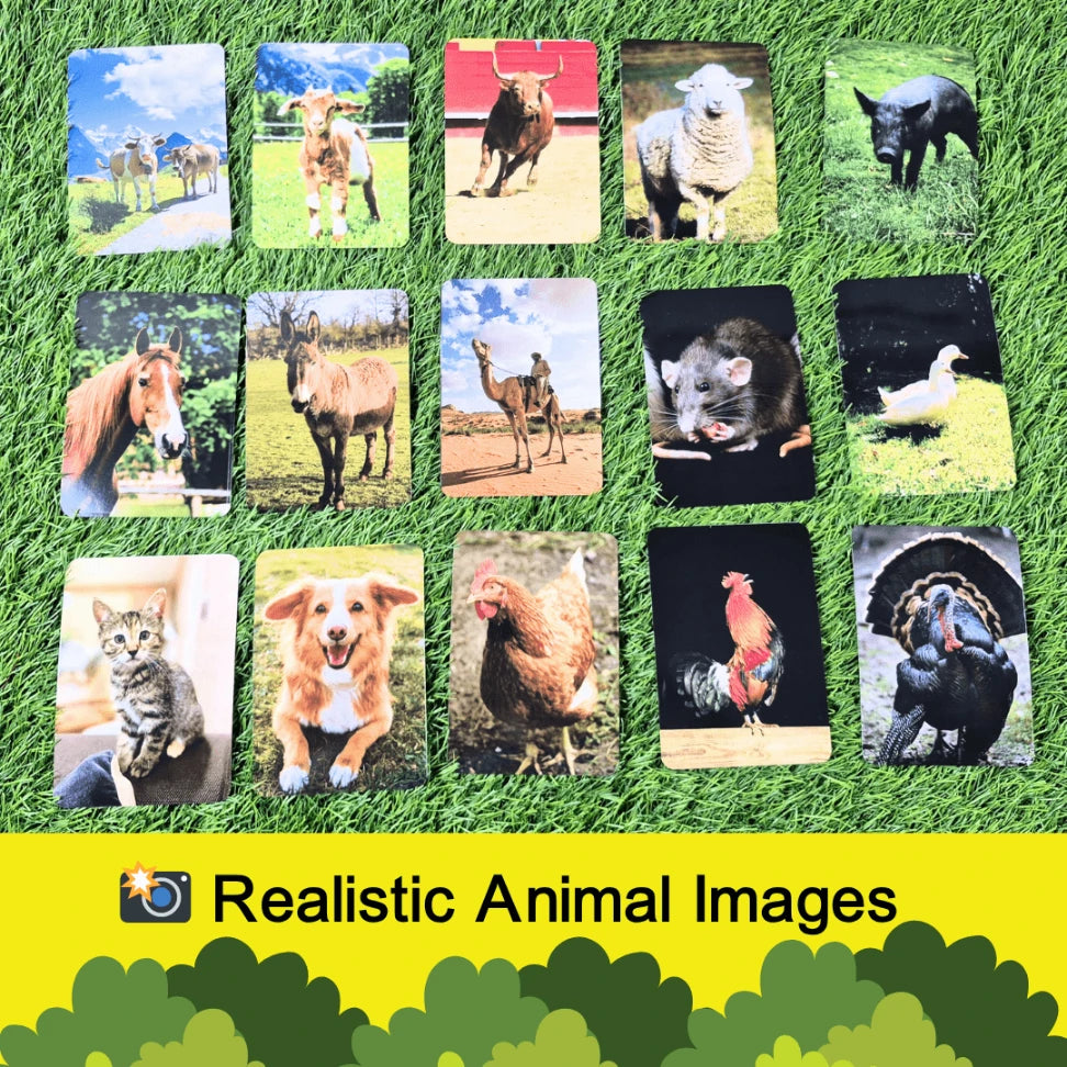 Wild and farm animals in Tamil flash cards