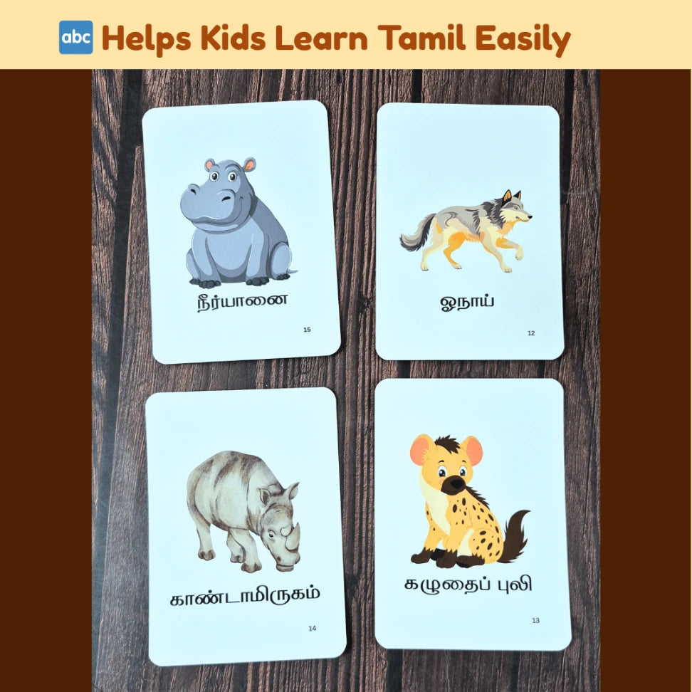Right brain flash cards for learning Tamil