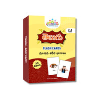 Telugu Body Parts Flash Cards for Kids | Montessori Vocabulary Learning Cards (Ages 2–6)
