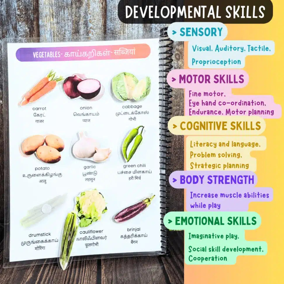 Trilingual Busy book| Tamil – Hindi – English