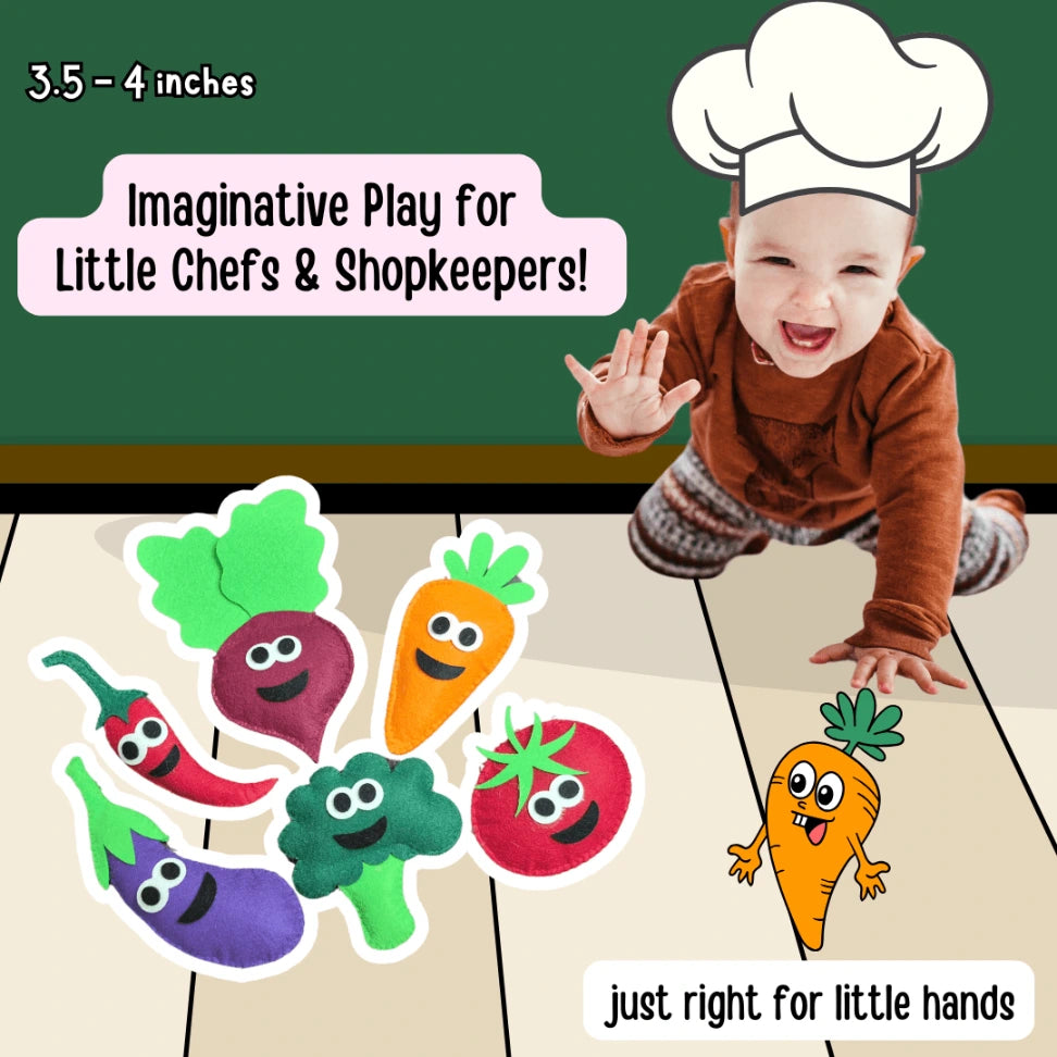 colorful felt veggies for pretend kitchen