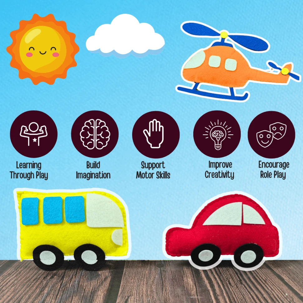 Vroom Vroom Vehicles! – Felt Pretend & Play Toy