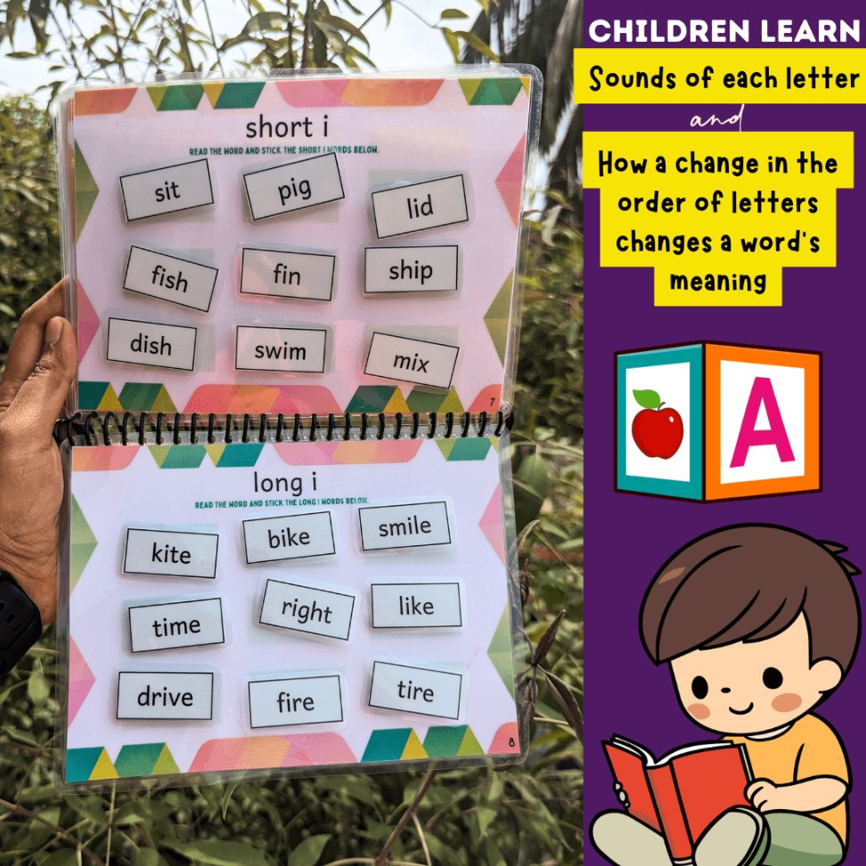 English phonics sorter book