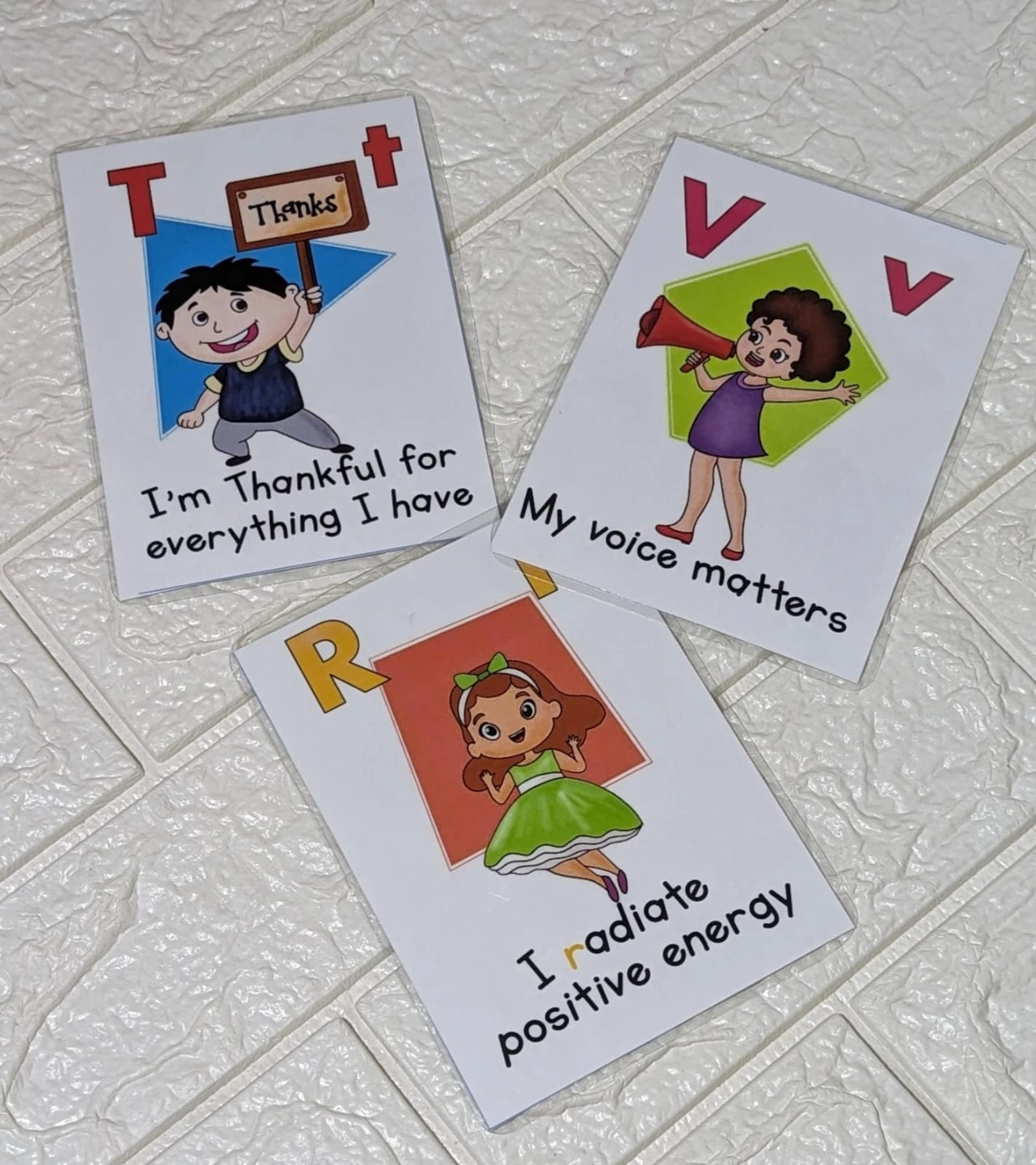 A to Z self-love flashcards for toddlers