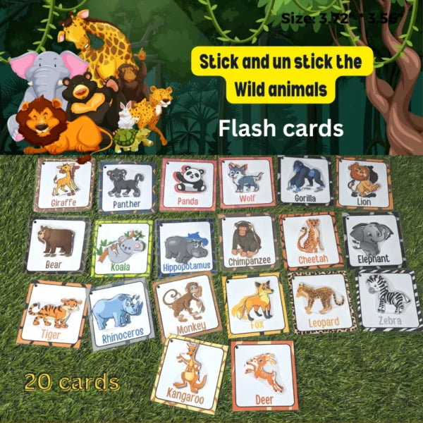 Wild Animals Activity Flash cards
