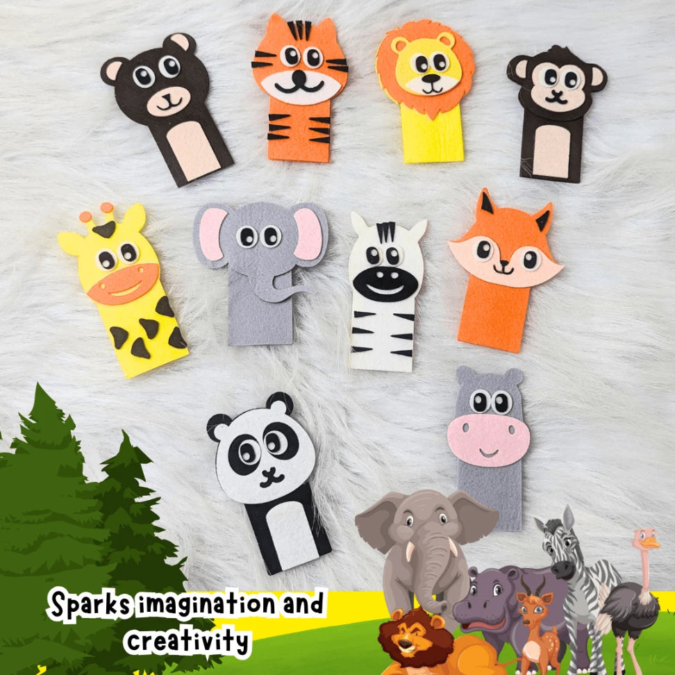  felt animal finger puppets