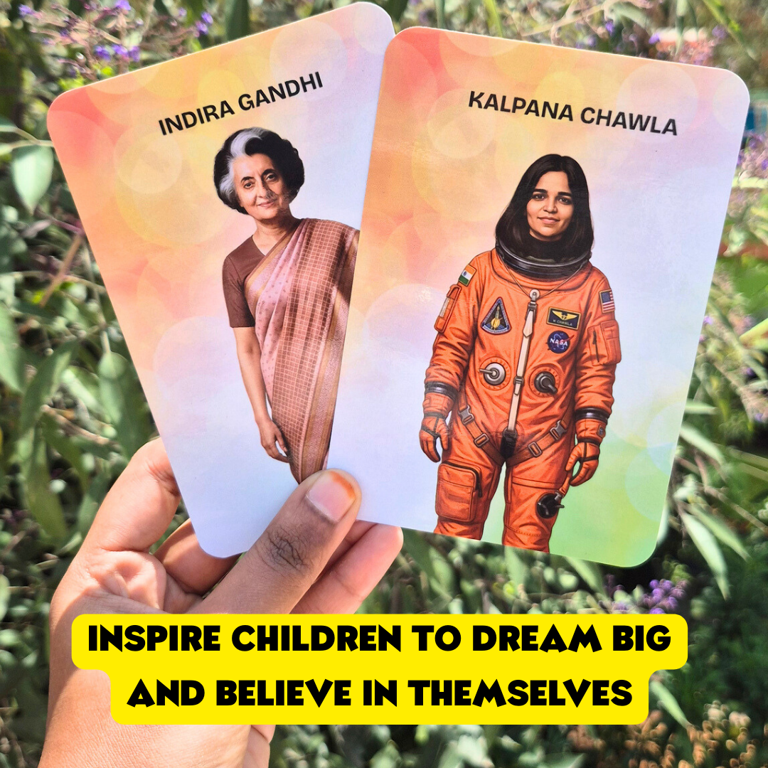 famous Indian women biography cards for children